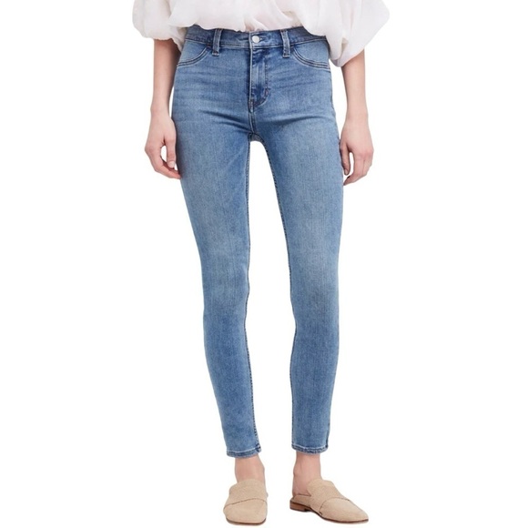 New FREE PEOPLE Highrise Light Wash Skinny Jean Size 25 - Picture 1 of 5